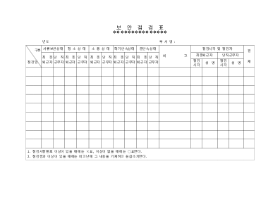 보안점검표 보안점검표